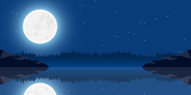 Vector moon nature landscape