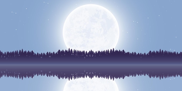 Vector moon nature landscape