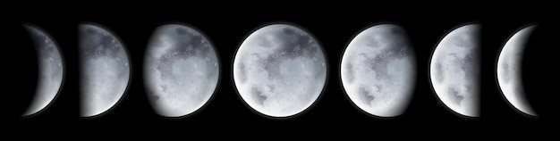 ベクトル 月の満ち欠け現実的な三日月と完全なベクトル