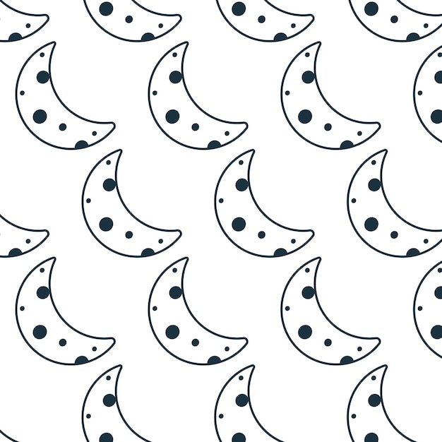 Moon planet space coloring doodle line pattern