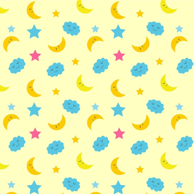 Moon seamless pattern Funny image to decorate Vector image