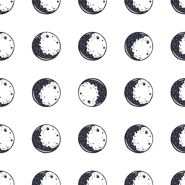 Moon seamless pattern.