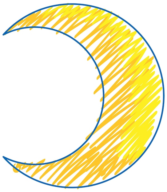 Moon sign symbol in pencil colour sketch simple style