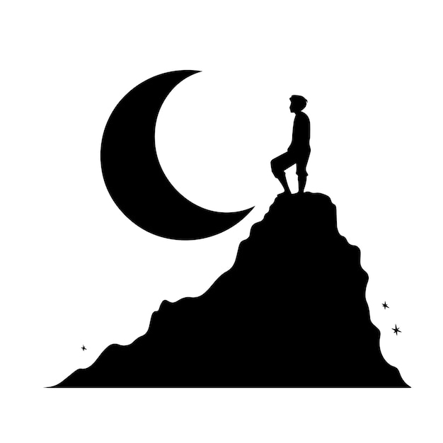 Moon silhouette vector illustration Moon silhouette Icon and Sign