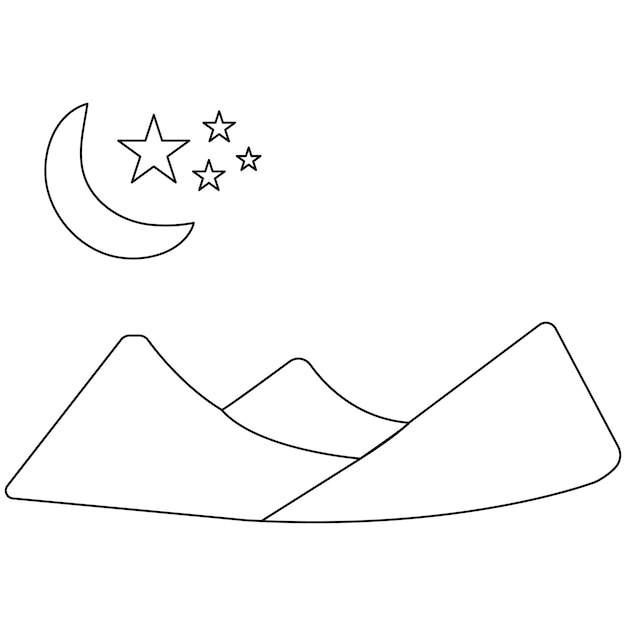 달 단일 선 예술 연속 단일 선 그림 고립 된 윤 터 예술