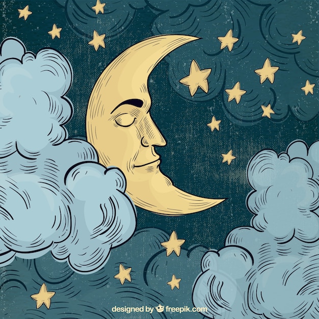 Moon sleeping background