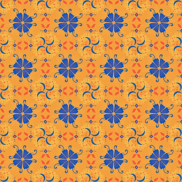 Moon star floral seamless pattern sfondo giardino natura pianta art