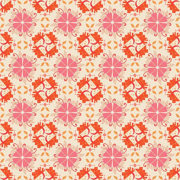 Moon Star Floral Seamless Pattern Background Garden Nature Plant Art