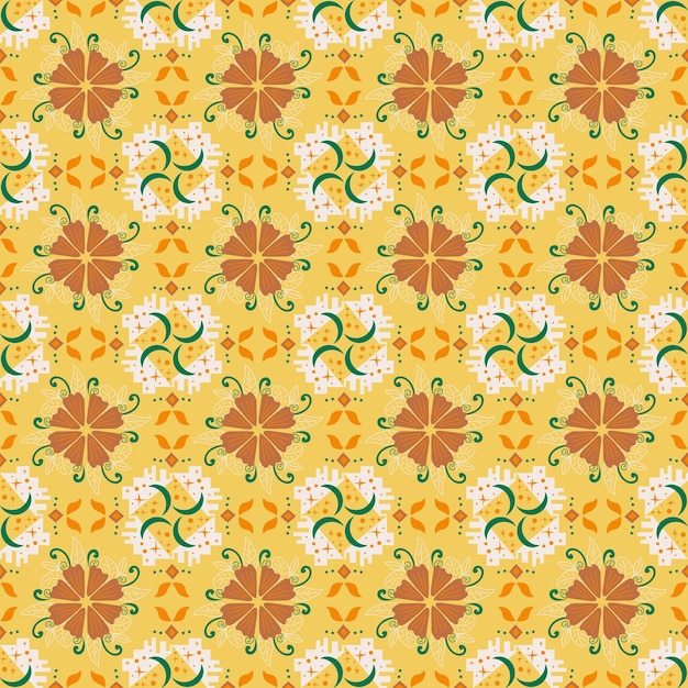 moon star floral seamless pattern background garden nature plant art