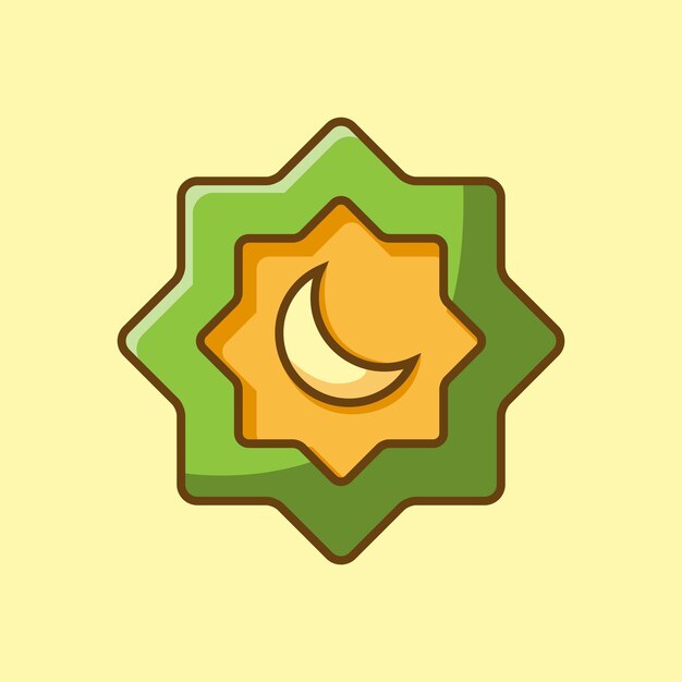 Moon star islamic symbol vector design