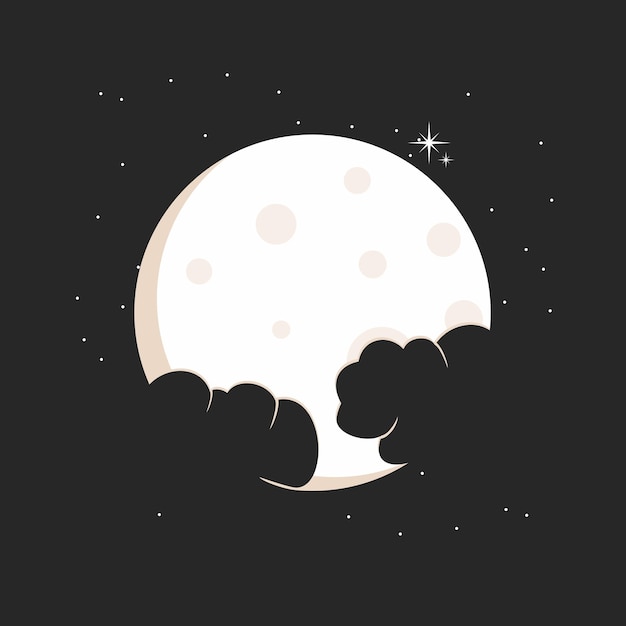 Vector moon stars and cloud night sky vector design