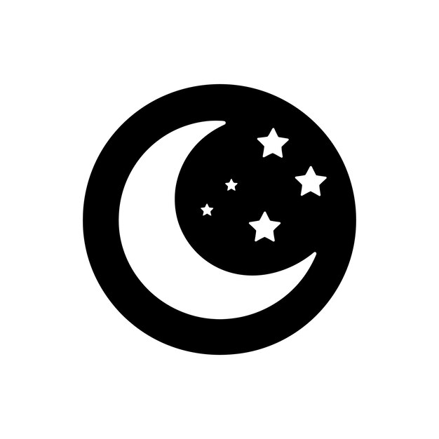 Moon and stars icon simple vector illustration