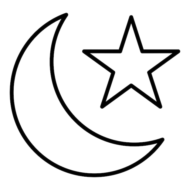 Vector moon and stars icon style