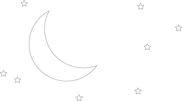 Moon and stars vector illustration