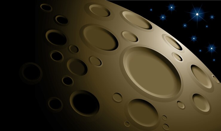 Vector moon surface illustration