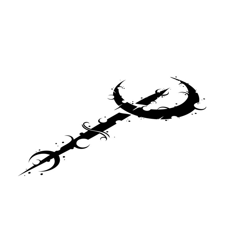 Vector moon symbol outline in perspective