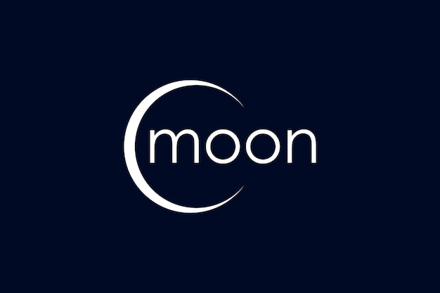 Vector moon typographic logo, one of the moons is beautifully embedded in the letter