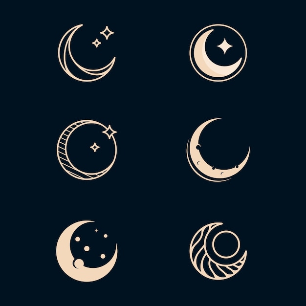 Vector moon vector icon design illustration template