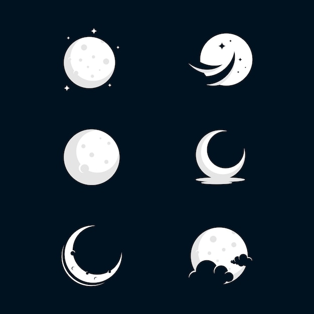 Vector moon vector icon design illustration template