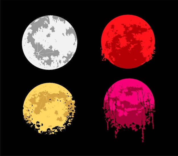 Moon Vector Illustration, Suitable for t-shirt, Apparel, Print and Merchandise Products