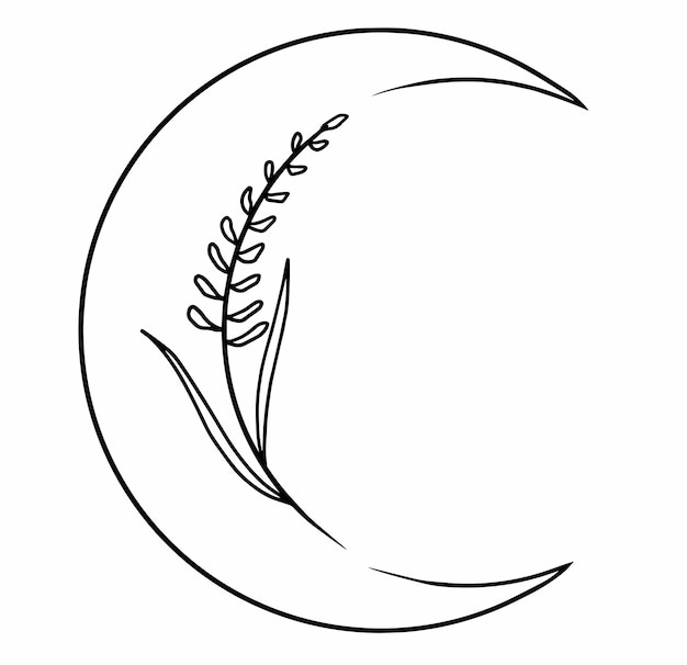 Moon with field leaves