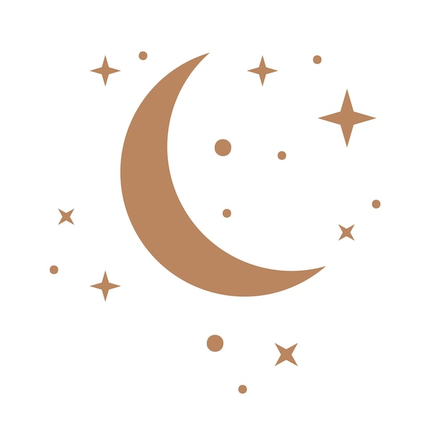 Moon And Two Stars Vector SVG Icon - SVG Repo