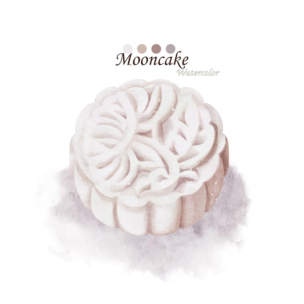 Mooncake aquarel illustratie vector ontwerp