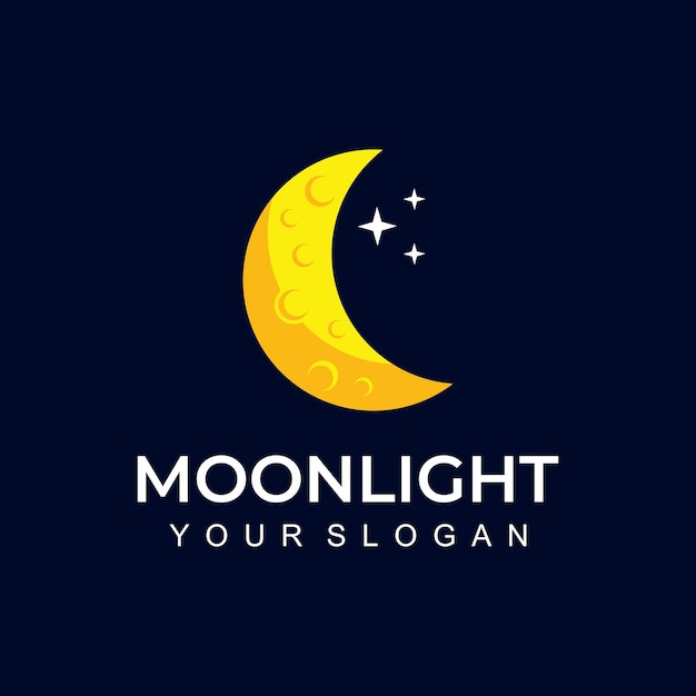 Vettore design del logo al chiaro di luna