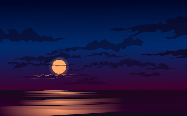 moonlight above ocean