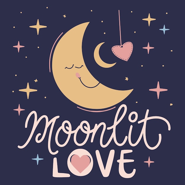 Vector moonlit love