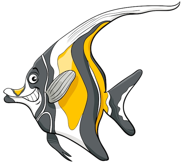 Vector moorish idol fish character