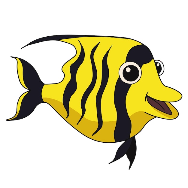 Moorish idol fish vector illustration