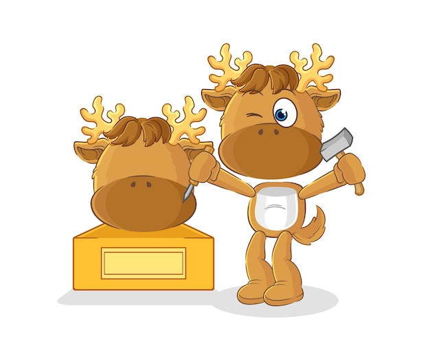 Moose beeldhouwer karakter cartoon mascotte vector