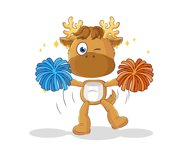 Moose cheerleader cartoon cartoon mascot vector