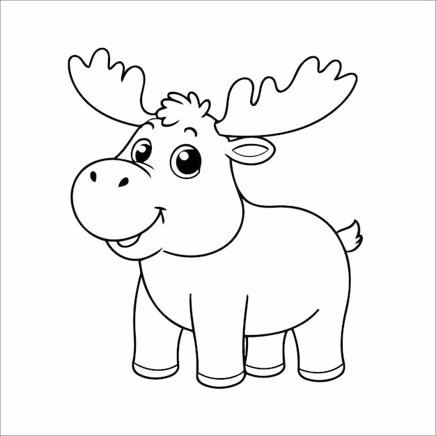 Moose Coloring Book Drawing For Kids