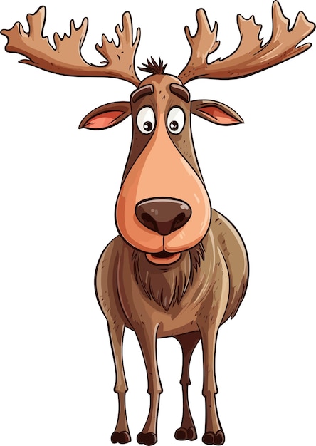 Vector moose illustration on white background