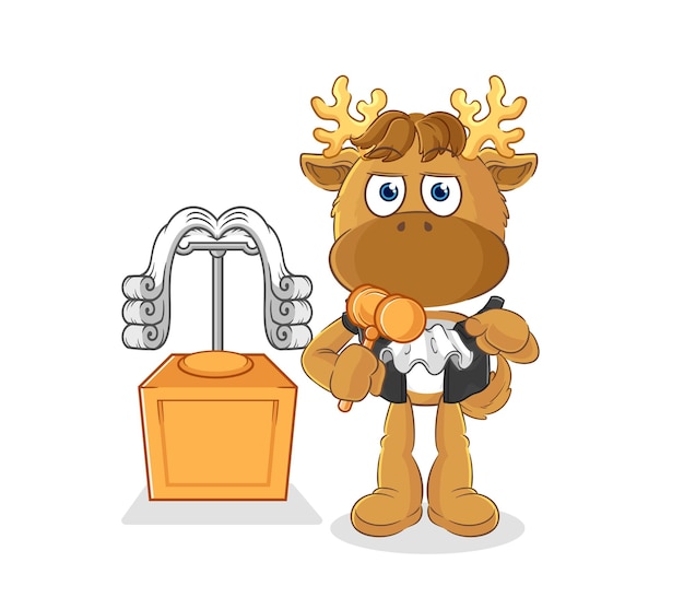 Moose judge holds gavel character vector