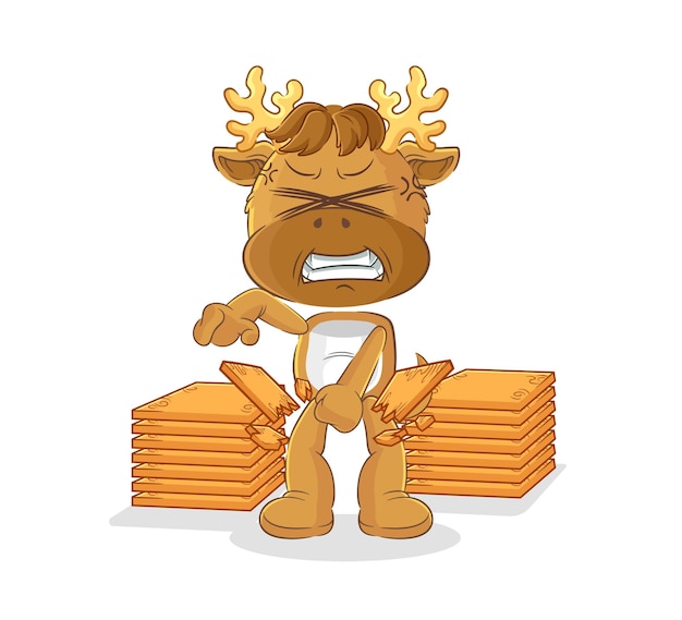 Moose karate mascotte cartoon vector