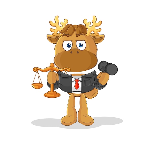 Moose lawyer cartoon cartoon mascot vector