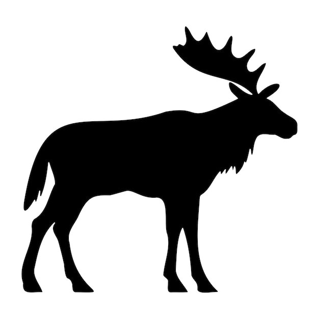 Vector moose line icon horns forest deer salt animal hooves hunting beast autumn grass black vector icons on a white background for business