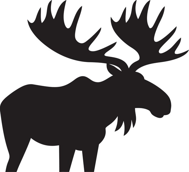 Vector moose majesty met hedendaagse aantrekkingskracht koninklijke eland in gedurfd zwart ontwerp