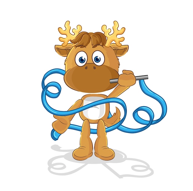 Moose ritmische gymnastiek mascotte cartoon vector