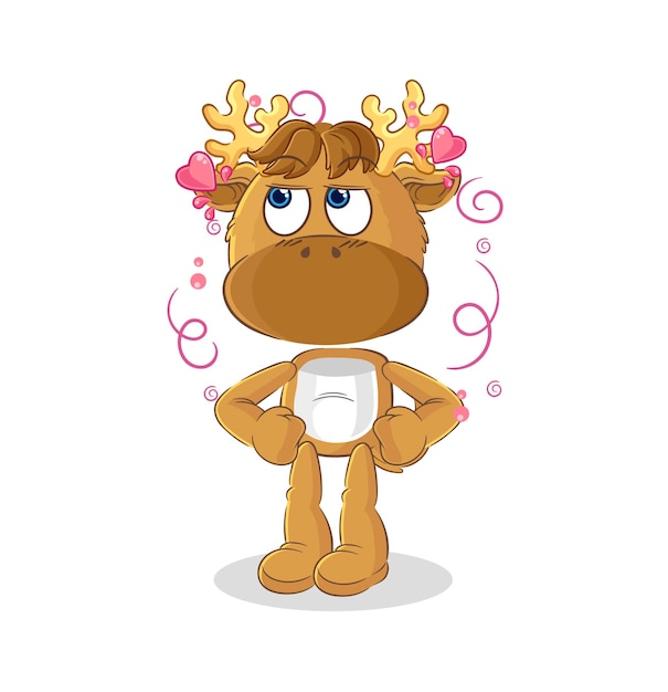 Moose shy vector cartoon character