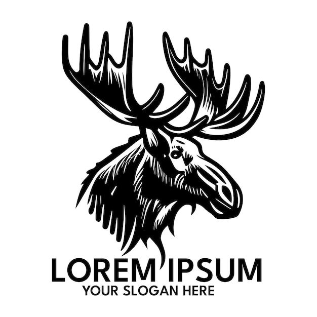 Moose silhouette logo style vector illustration