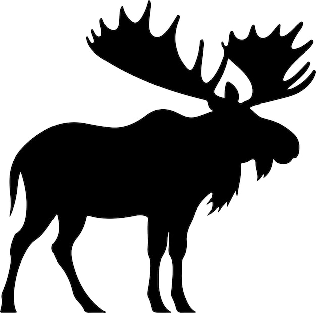 Moose Silhouette Vector Illustratie Witte achtergrond