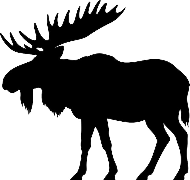 Moose Silhouette Vector Illustratie Witte achtergrond