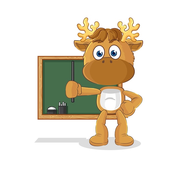 Moose teacher vector cartoon character