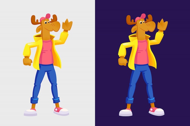 Vector moose vector illustration in cartoon style