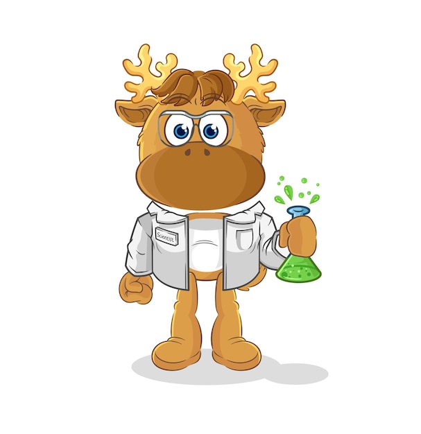 Vector moose wetenschapper karakter cartoon mascotte vector