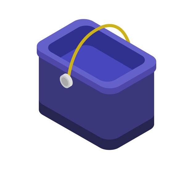 Mop water bucket isometric